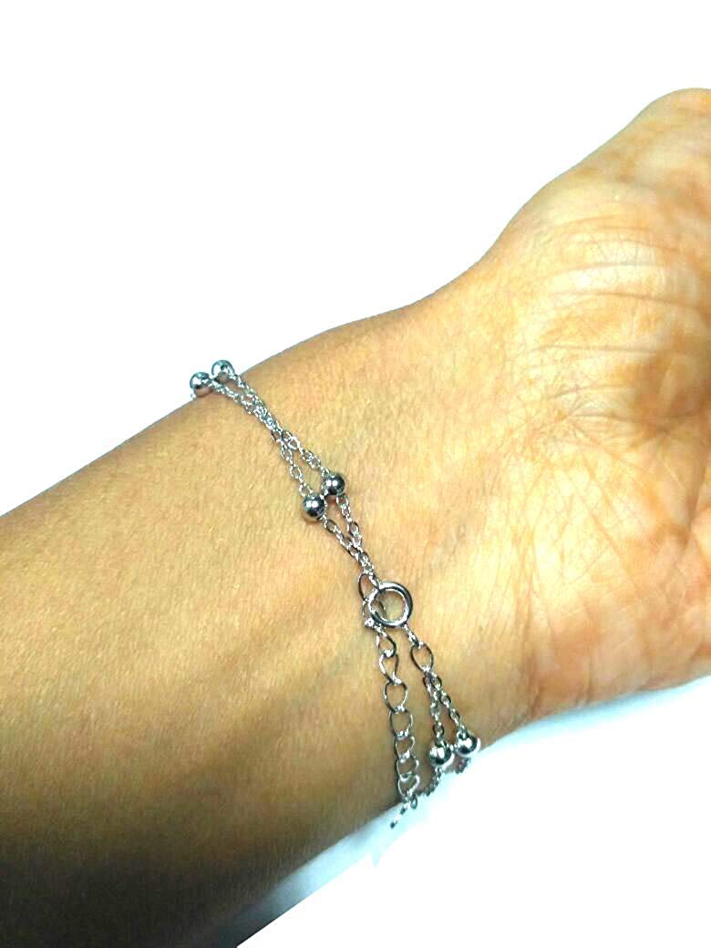 atjewels Round Cut White CZ .925 Sterling Silver 7.5"L Link Bracelet For Girl's And Women's For MOTHER'S DAY SPECIAL OFFER - atjewels.in