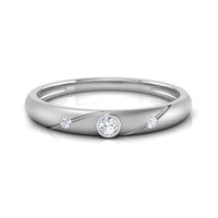 atjewels 14K White Gold Over 925 Sterling with White Round Zirconia Three Stone Ring (11) MOTHER'S DAY SPECIAL OFFER - atjewels.in