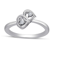 atjewels Round White Cubic Zirconia 925 Sterling Silver Double Heart Cross Ring MOTHER'S DAY SPECIAL OFFER - atjewels.in