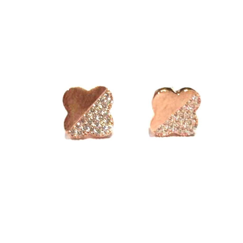 atjewels Round Cut White CZ 14k Rose Gold Over 925 Sterling Silver Stud Earrings For Girl's and Women's For MOTHER'S DAY SPECIAL OFFER - atjewels.in