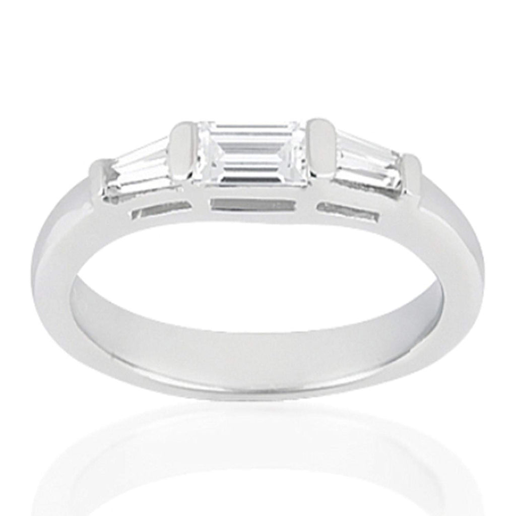 atjewels Solid .925 Sterling Silver baguette and Tapered Baguette Cut Engagement Ring for Women's MOTHER'S DAY SPECIAL OFFER - atjewels.in