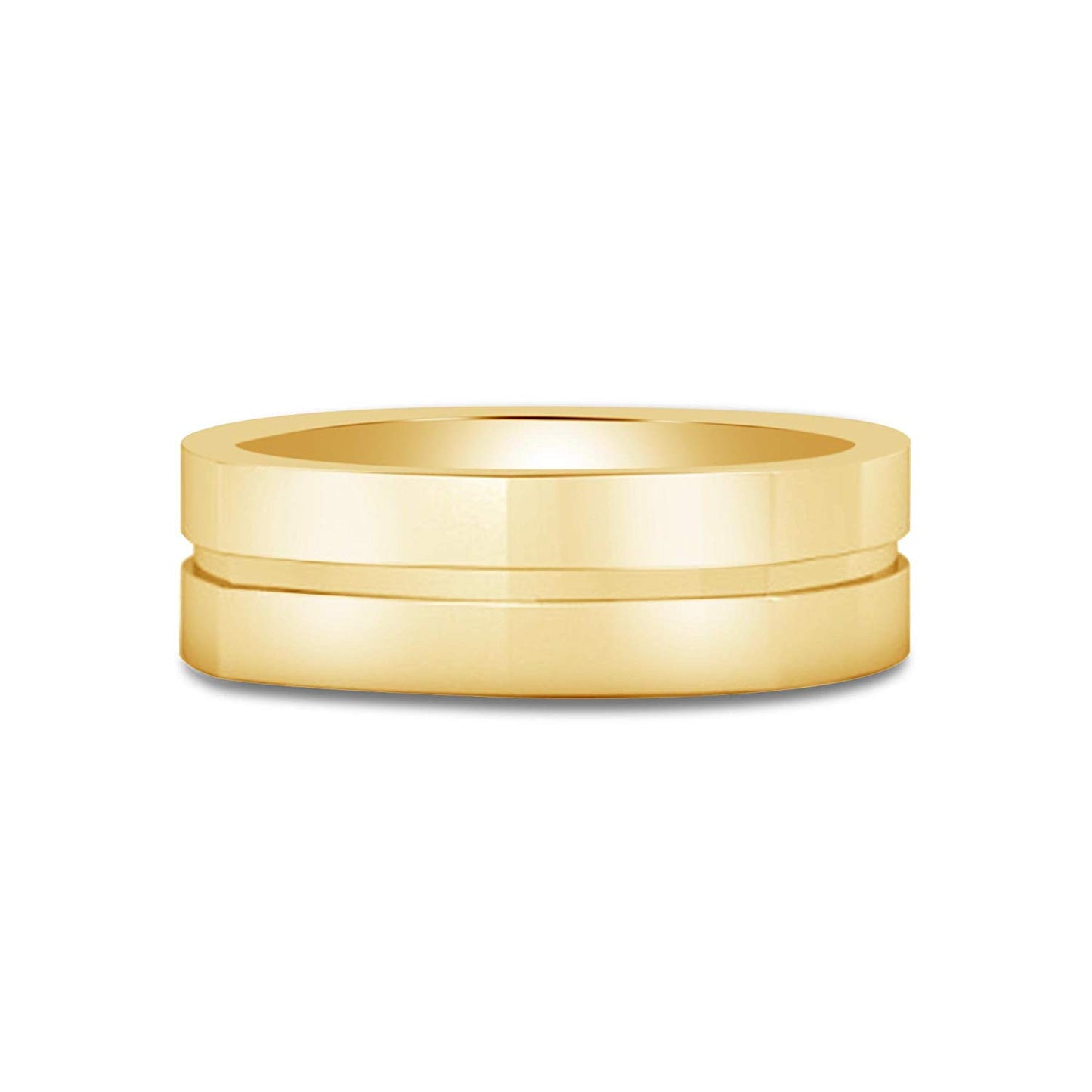 atjewels 18K Yellow Gold Over 925 Sterling Silver Plain Anniversary Band Ring For Men's MOTHER'S DAY SPECIAL OFFER - atjewels.in