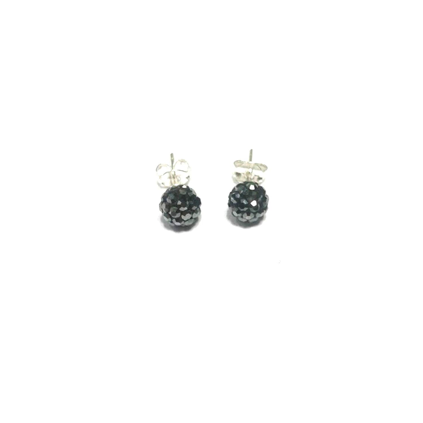 atjewels Round Cut Crystal Sterling Silver Pave Ball Stud Earrings, Crystal Fireball Disco Ball Earrings 1 Pair For Girl's and Women's Fancy Party Wear Earrings - atjewels.in