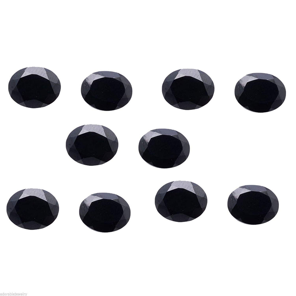 atjewels 5X7mm Black CZ Oval Shape Lab Created 10 Pcs Loose Gemstones MOTHER'S DAY SPECIAL OFFER - atjewels.in