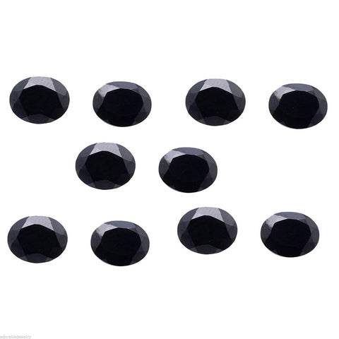 atjewels 7X9mm Black CZ Oval Shape Lab Created 10 Pcs Loose Gemstones MOTHER'S DAY SPECIAL OFFER - atjewels.in