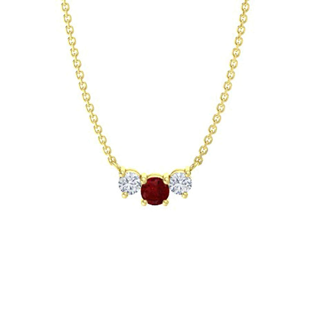 2.00 ct Red Ruby Diamond Pave Necklace 18k White Gold Flower Pendant & 14k  Chain | eBay