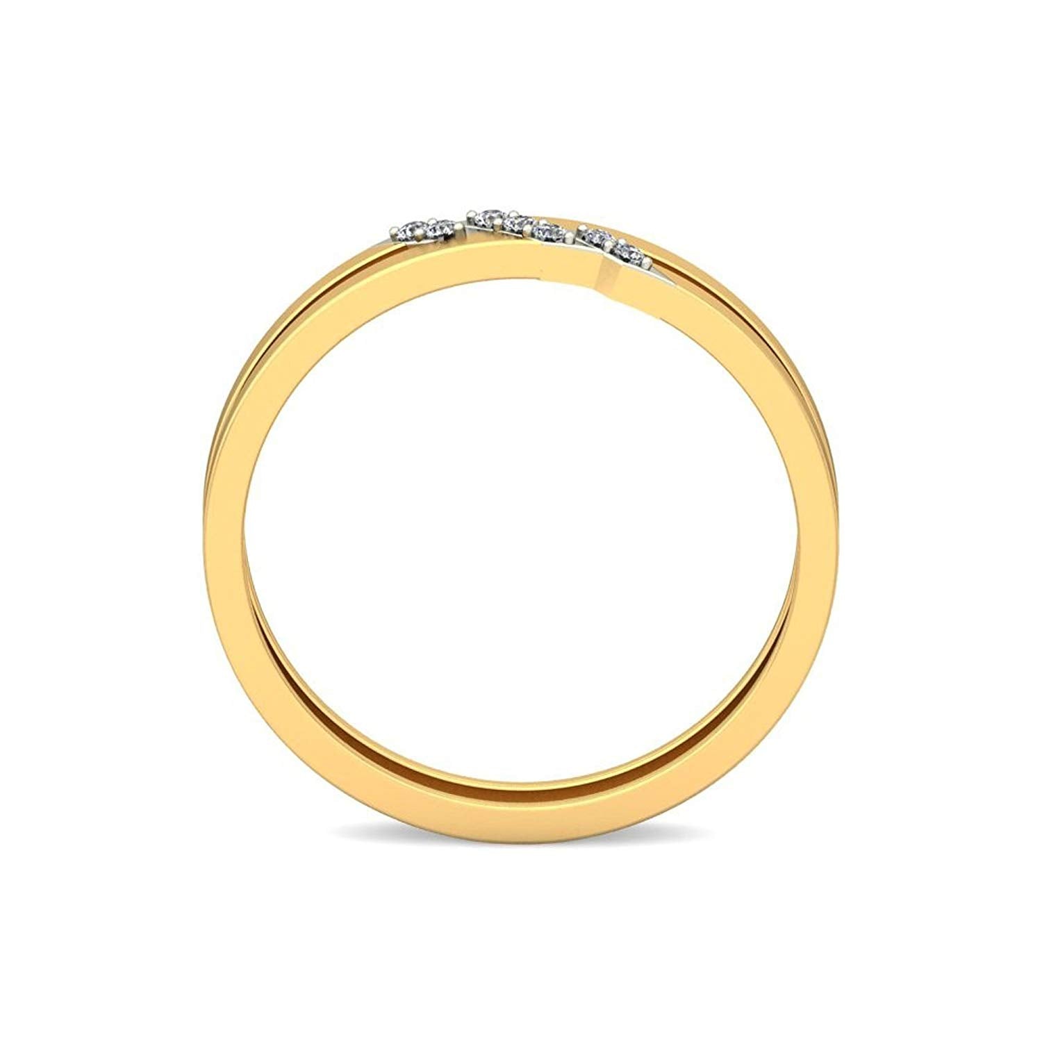 atjewels 14K Yellow and White Gold Over 925 Sterling Silver Round White Zirconia Engagement Band Ring (10) MOTHER'S DAY SPECIAL OFFER - atjewels.in