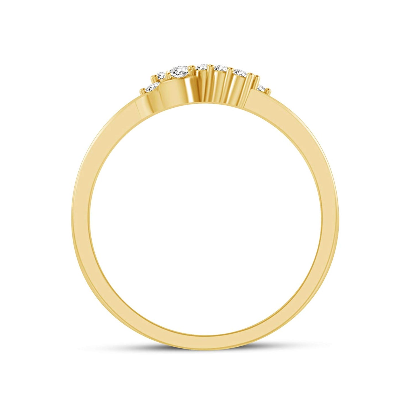 atjewels 14K Yellow Gold Over 925 Silver Round White CZ Fancy Ring MOTHER'S DAY SPECIAL OFFER - atjewels.in