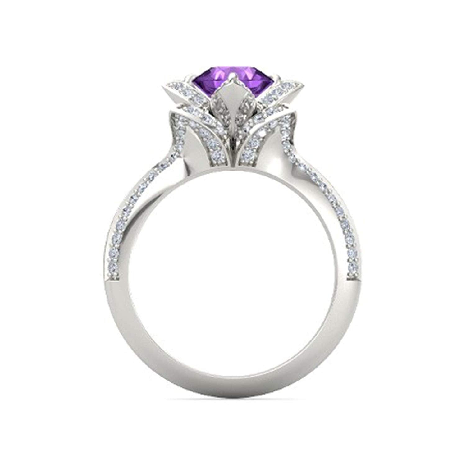 atjewels 925 Sterling Silver Round Cut Multi-Color Gemstone With White Czubic Zircon Lotus Ring For Women's MOTHER'S DAY SPECIAL OFFER - atjewels.in