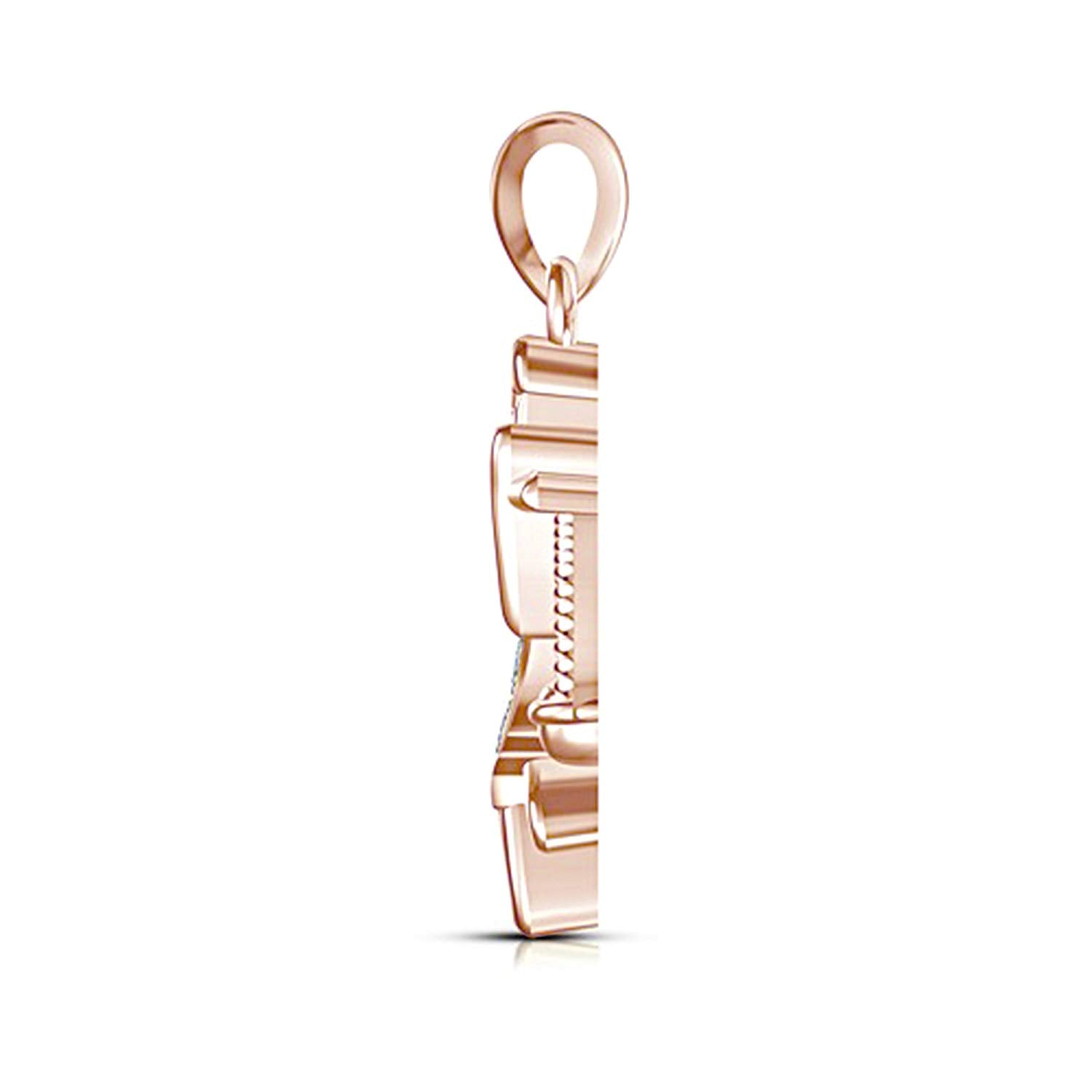 atjewels 18K Rose Gold Over .925 Sterling Silver Round Cut White Cubic Zirconia Libra Zodiac Pendant MOTHER'S DAY SPECIAL OFFER - atjewels.in