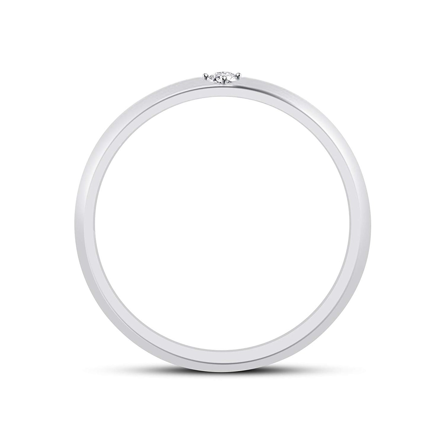 atjewels Solitaire Engagement Ring in Round White Zirconia 14K White Gold Over 925 Silver MOTHER'S DAY SPECIAL OFFER - atjewels.in