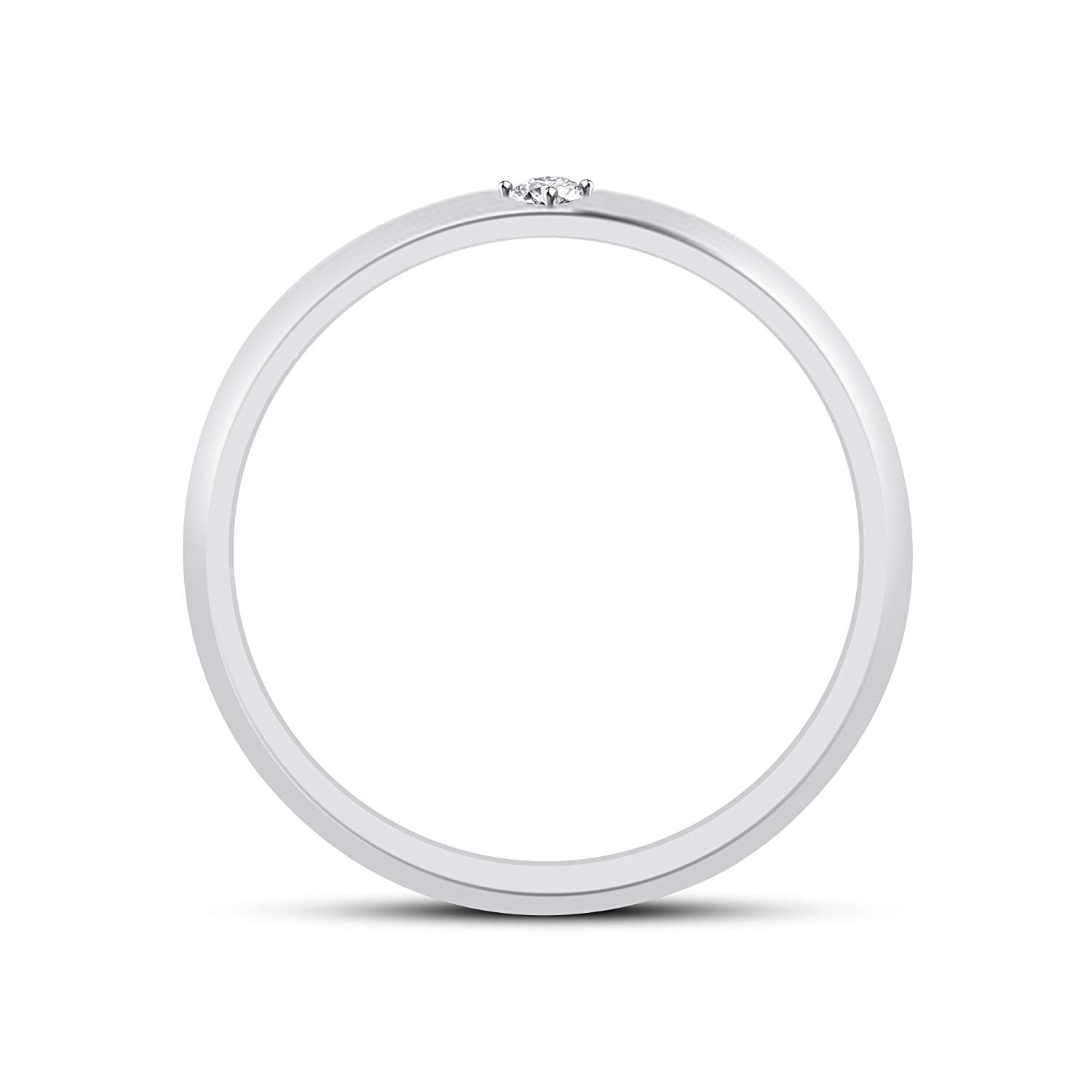 atjewels Solitaire Engagement Ring in Round White Zirconia 14K White Gold Over 925 Silver MOTHER'S DAY SPECIAL OFFER - atjewels.in