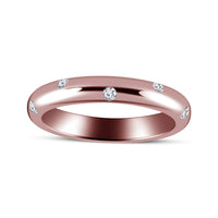 atjewels 14K Rose Gold Over 925 Sterling White CZ Wedding Band Ring MOTHER'S DAY SPECIAL OFFER - atjewels.in