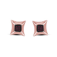 atjewels Two Tone Gold Plated 925 Sterling Silver Round Pink Sapphire Kite Shape Stud Women's Earrings MOTHER'S DAY SPECIAL OFFER - atjewels.in