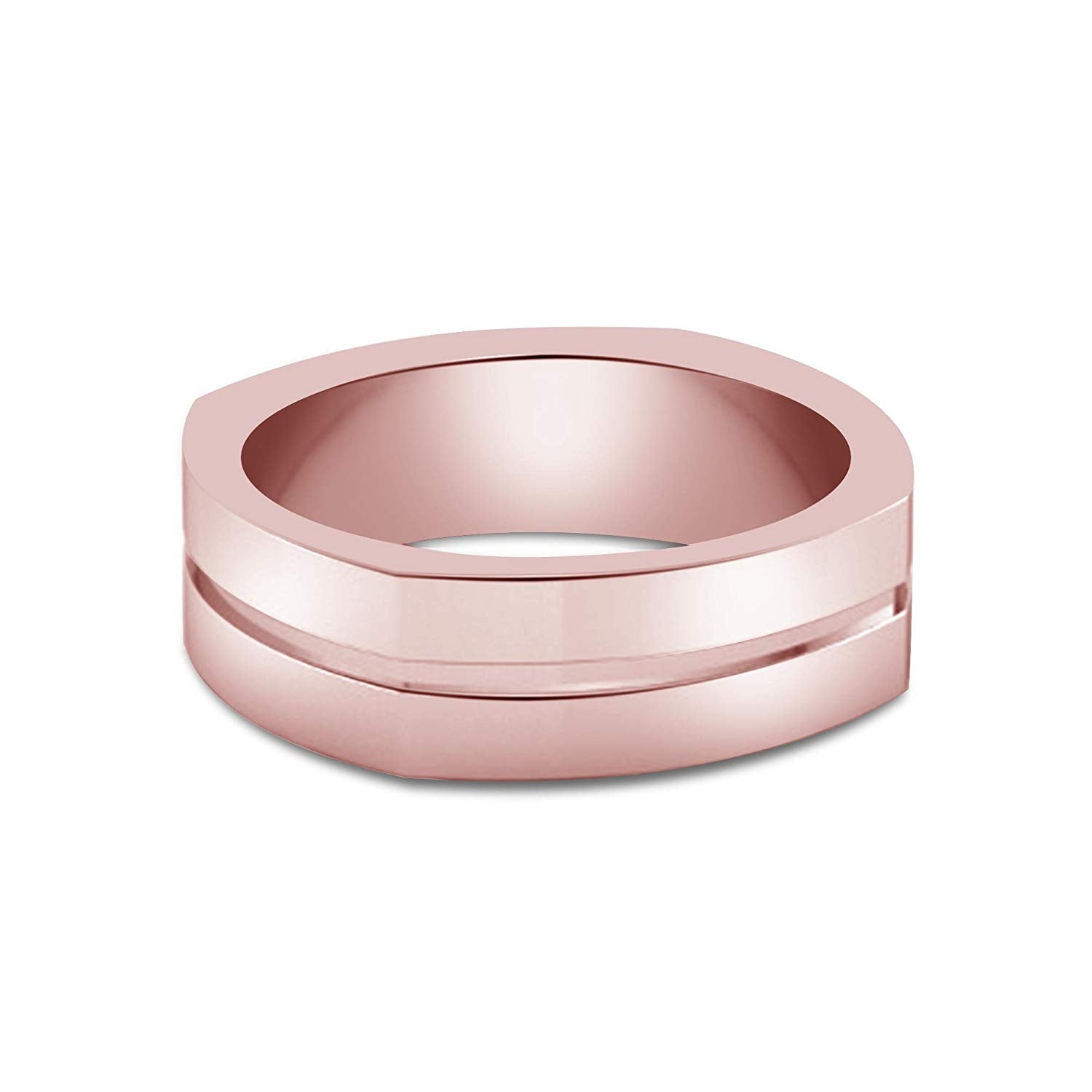 atjewels 18K Rose Gold Over 925 Sterling Silver Plain Anniversary Band Ring For Men's MOTHER'S DAY SPECIAL OFFER - atjewels.in