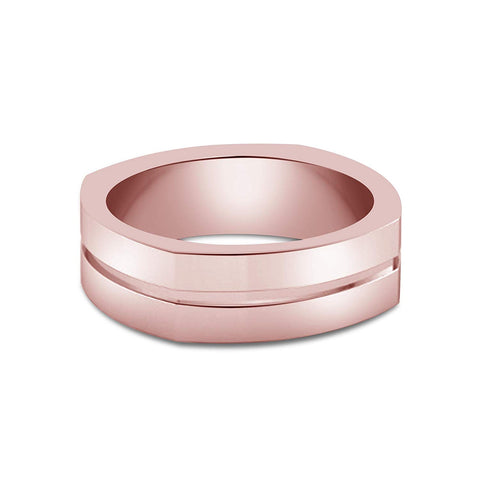 atjewels 18K Rose Gold Over 925 Sterling Silver Plain Anniversary Band Ring For Men's MOTHER'S DAY SPECIAL OFFER - atjewels.in