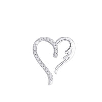 atjewels 14k White Over 925 Sterling Silver Round White Zirconia Heart Pendant For Women's MOTHER'S DAY SPECIAL OFFER - atjewels.in