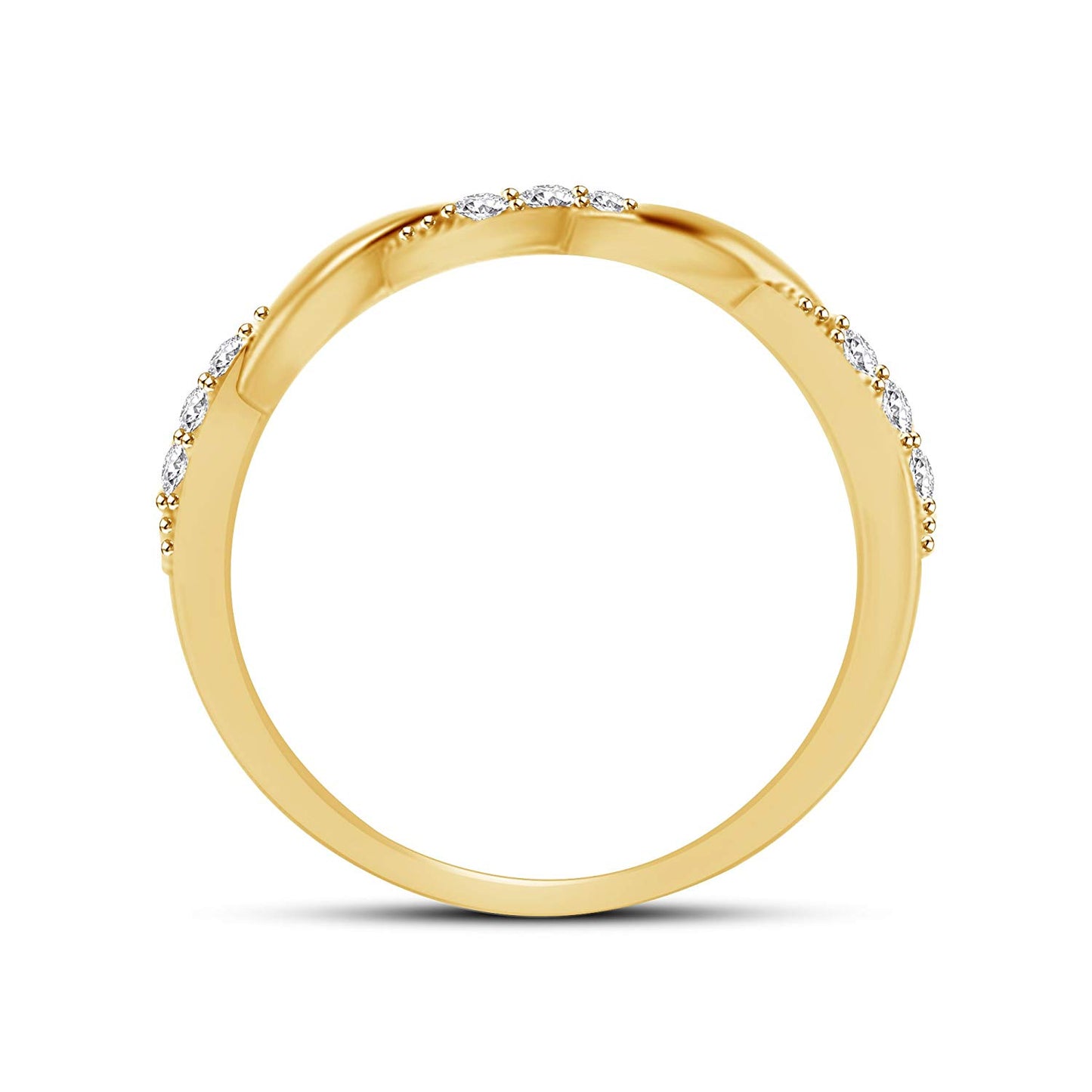 atjewels Round White Zirconia in 14K Yellow Gold Over 925 Silver Sterling Engagement Ring MOTHER'S DAY SPECIAL OFFER - atjewels.in