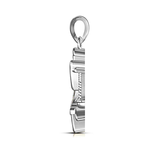 atjewels Solid 925 Sterling Silver Round Cut White Cubic Zirconia Libra Zodiac Pendant MOTHER'S DAY SPECIAL OFFER - atjewels.in