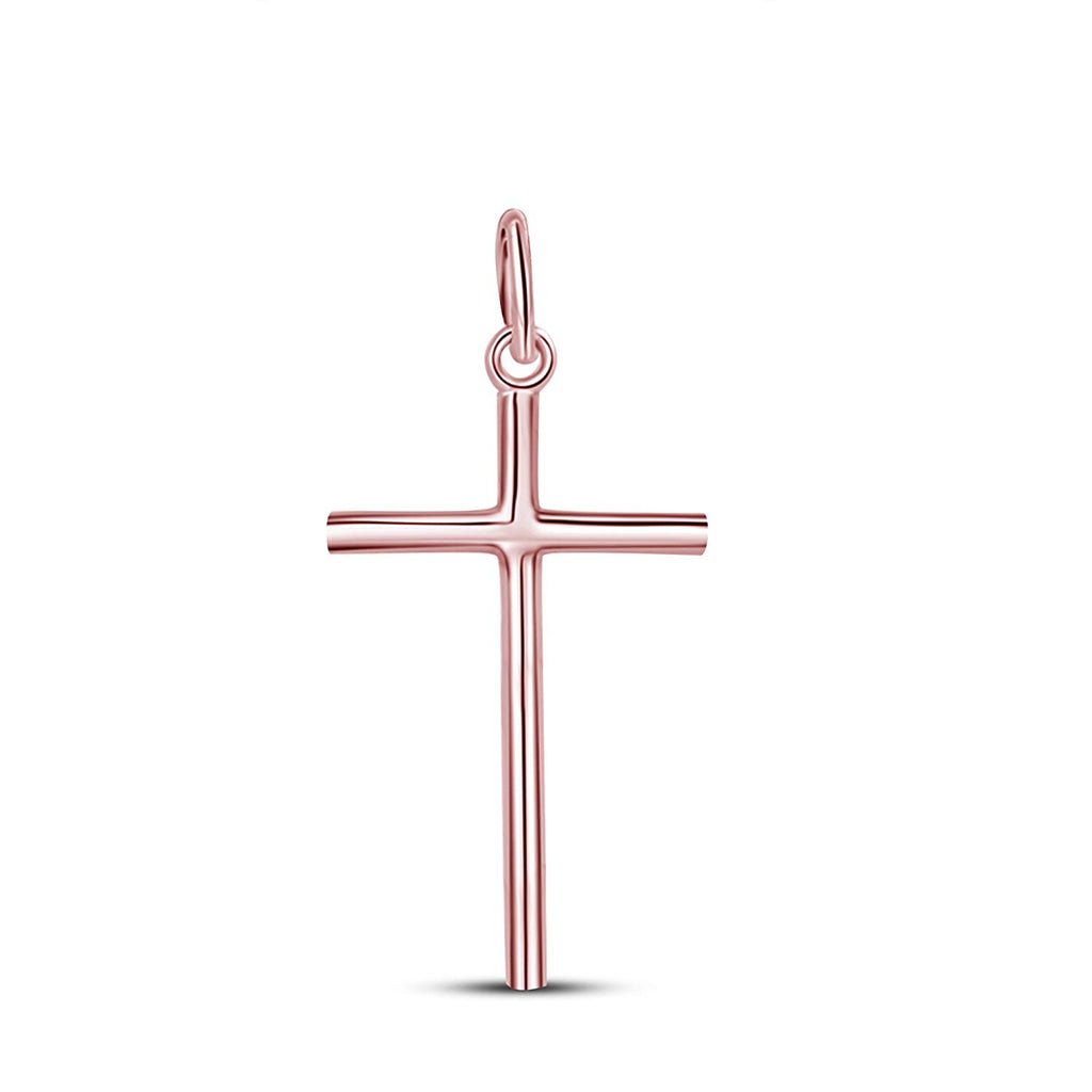 atjewels 18K Yellow Gold Over 925 Sterling Silver Plain Cross Pendant MOTHER'S DAY SPECIAL OFFER - atjewels.in