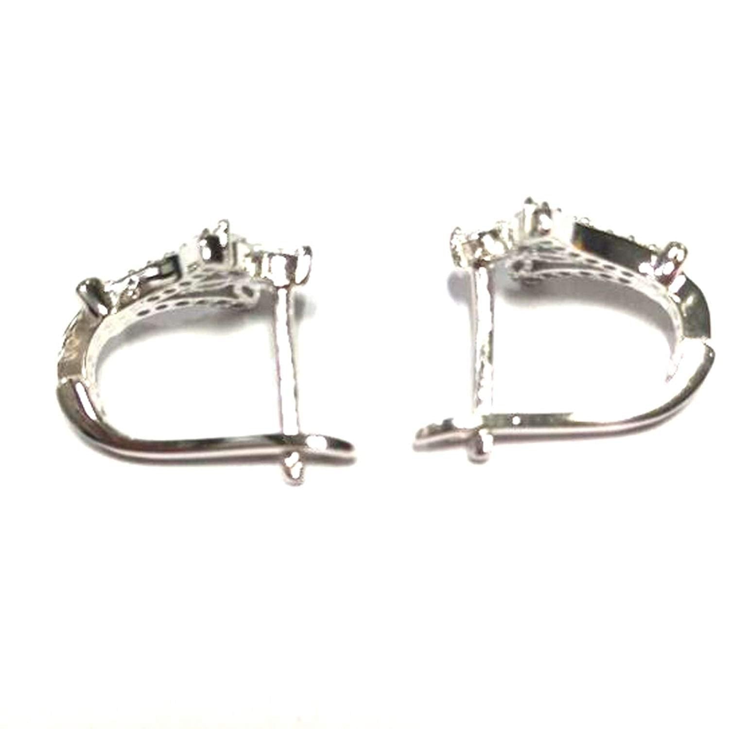 atjewels Round Cut White CZ 925 Sterling Silver Fancy Flower Hoop Earrings For Girl's and Women's For MOTHER'S DAY SPECIAL OFFER - atjewels.in