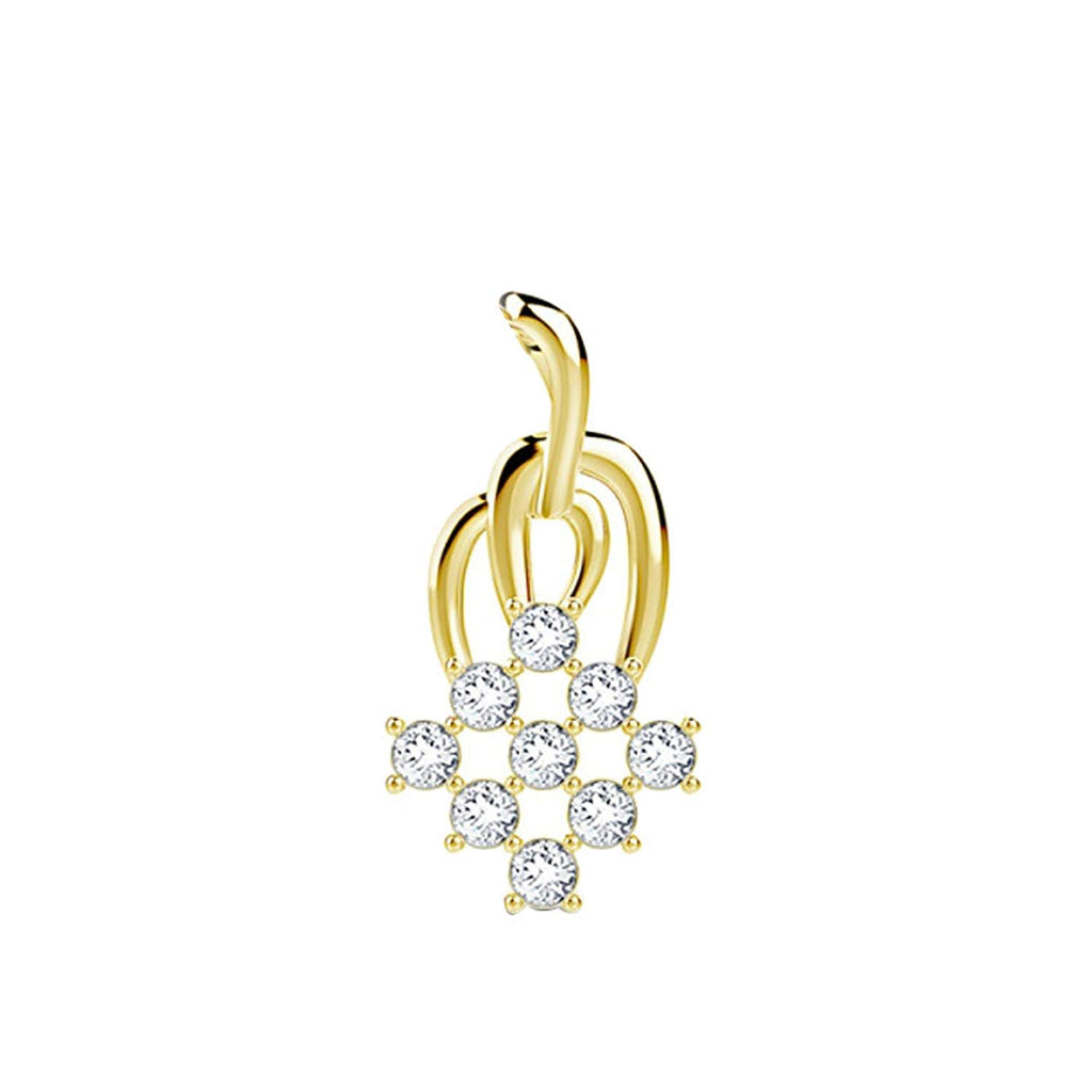 atjewels Christmas Speacial 14K Yellow Gold Over 925 Silver Round White CZ Flower Pendant MOTHER'S DAY SPECIAL OFFER - atjewels.in