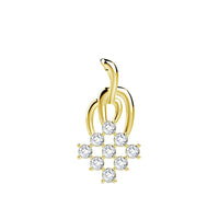 atjewels Christmas Speacial 14K Yellow Gold Over 925 Silver Round White CZ Flower Pendant MOTHER'S DAY SPECIAL OFFER - atjewels.in