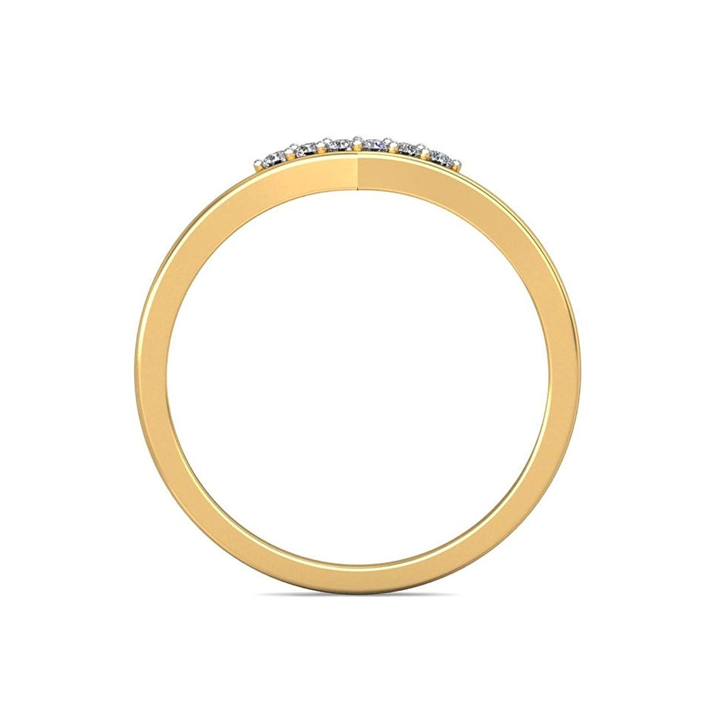 atjewels 14K Yellow and White Gold Over 925 Sterling Silver Round White Zirconia Engagement Ring MOTHER'S DAY SPECIAL OFFER - atjewels.in