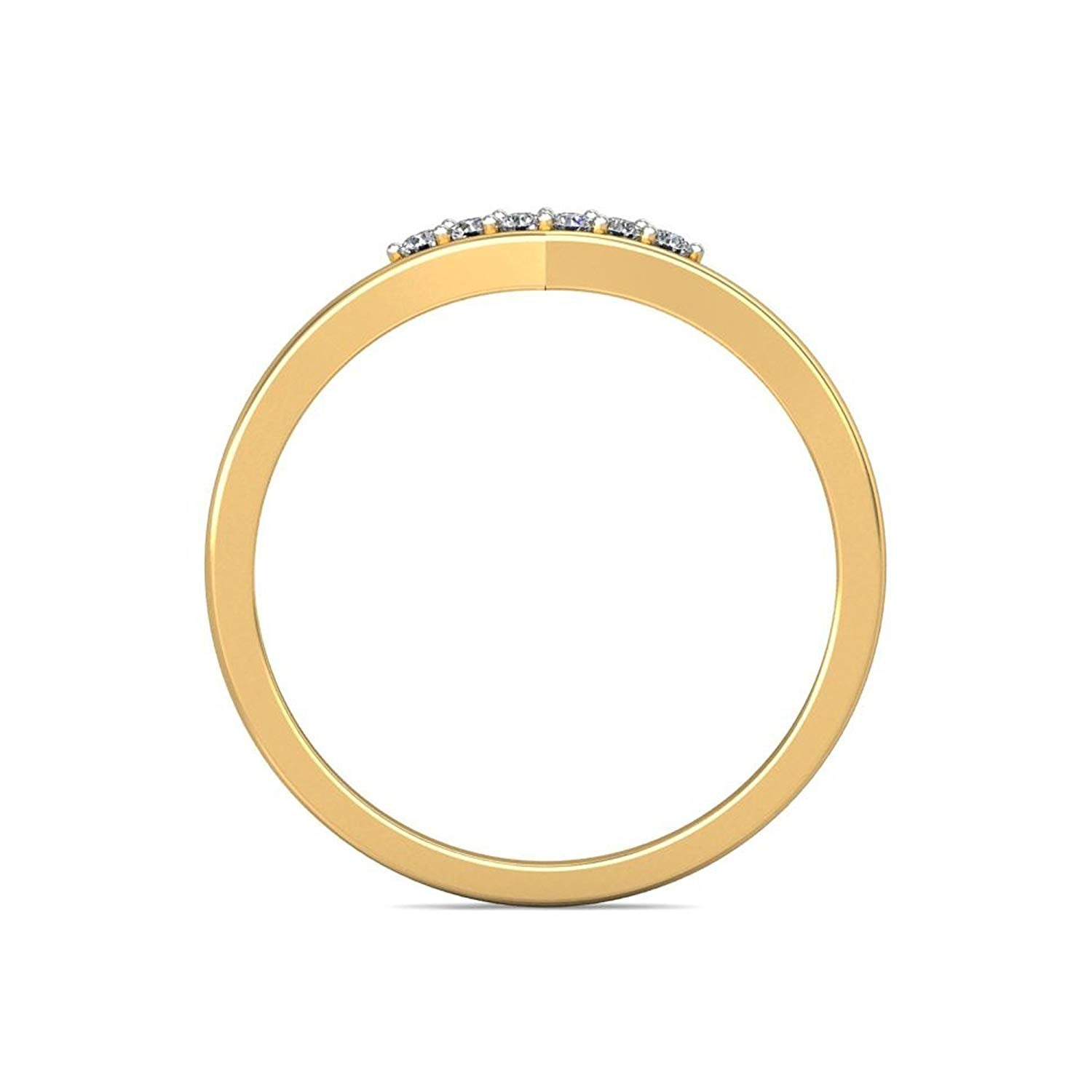 atjewels 14K Yellow and White Gold Over 925 Sterling Silver Round White Zirconia Engagement Ring MOTHER'S DAY SPECIAL OFFER - atjewels.in