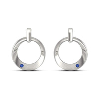 atjewels Round Blue Sapphire 14K White Gold Plated on 925 Silver Dewy Iren Earrings MOTHER'S DAY SPECIAL OFFER - atjewels.in