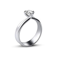atjewels 14K White Gold Over 925 Sterling Round White CZ Solitaire Ring For Women's MOTHER'S DAY SPECIAL OFFER - atjewels.in