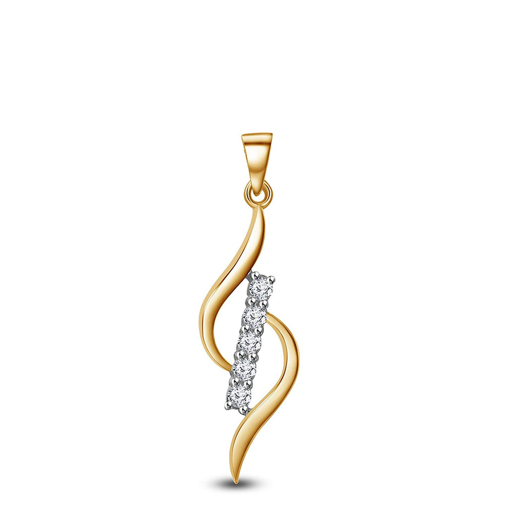 atjewels 18K Yellow Gold Over 925 Sterling White Cubic Zirconia Fashion Pendant MOTHER'S DAY SPECIAL OFFER - atjewels.in