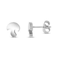 atjewels 14k White Gold Plated .925 Sterling Silver Mushroom stud Earrings MOTHER'S DAY SPECIAL OFFER - atjewels.in