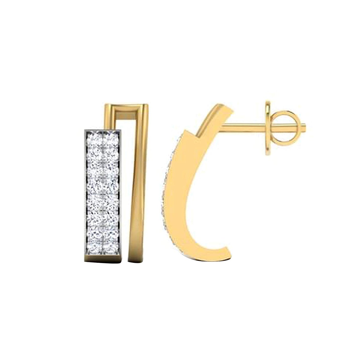 atjewels 14K Yellow Gold Over 925 Sterling Silver Rectangle Stud Earrings For Women's MOTHER'S DAY SPECIAL OFFER - atjewels.in