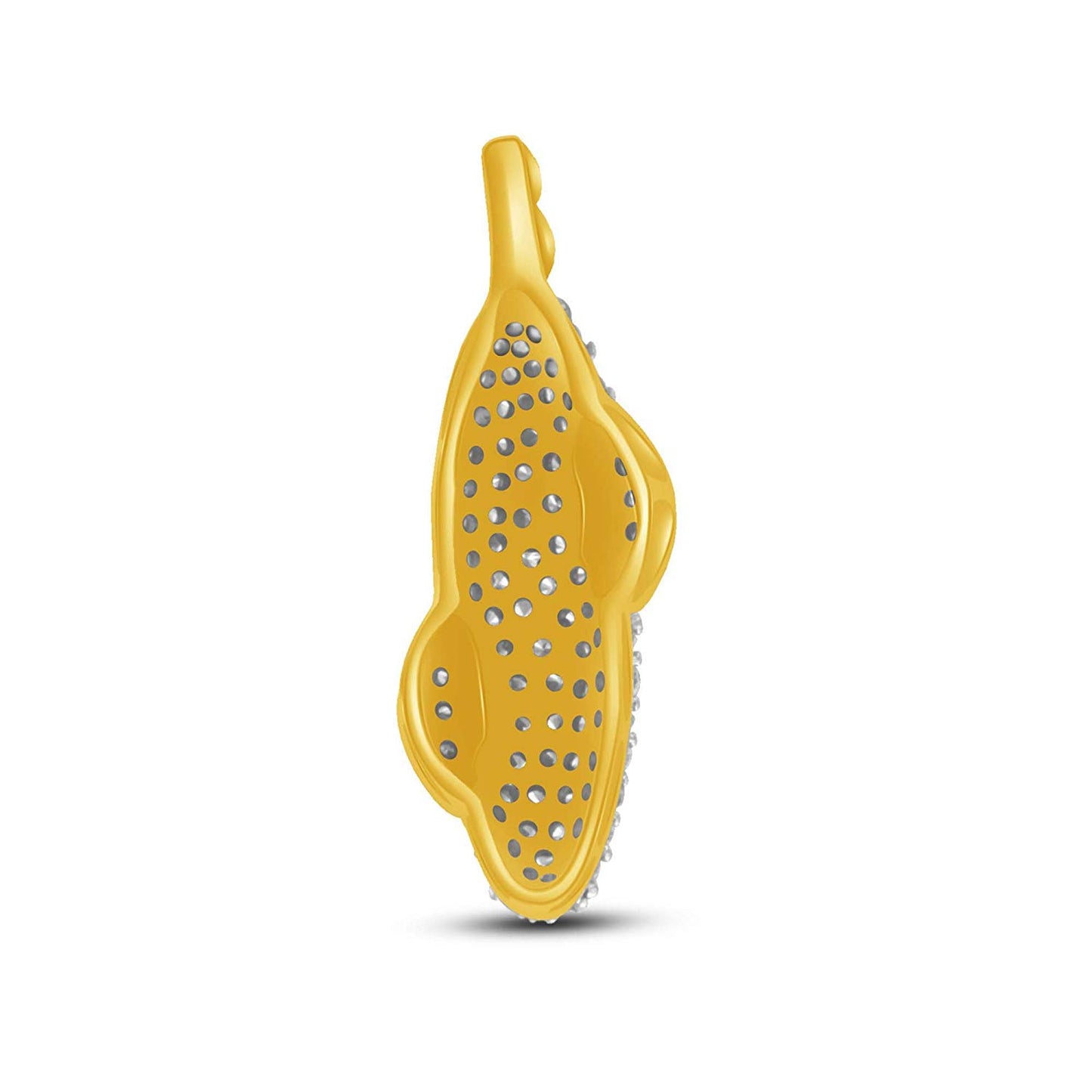 atjewels Round Cut White CZ 14k Yellow Gold Over .925 Sterling Silver Leaf Pendant For Girl's & Women's For MOTHER'S DAY SPECIAL OFFER - atjewels.in