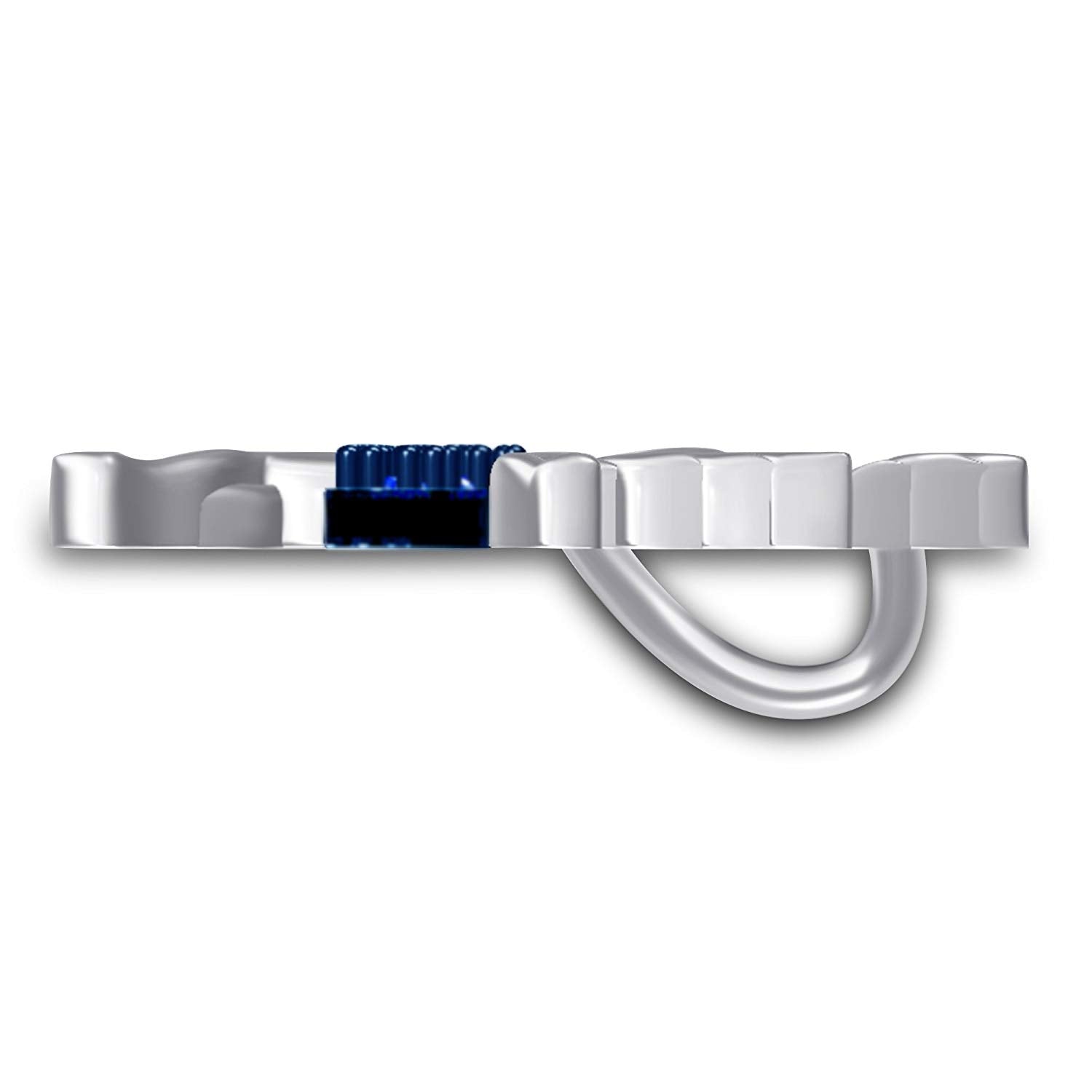 atjewels Fashionable 14K White Gold Over Sterling Silver Angel Wing Girl Pendant With Blue Sapphire For Women's MOTHER'S DAY SPECIAL OFFER - atjewels.in