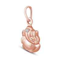 atjewels Ganesh Pendant In 14K Rose Gold Over 925 Silver Round White Diamond For Women's MOTHER'S DAY SPECIAL OFFER - atjewels.in