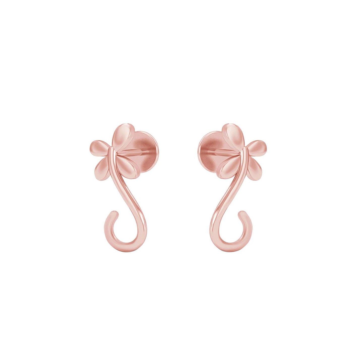 atjewels 14K Rose Gold Over .925 Sterling Silver Butterfly Stud Earrings For Women's MOTHER'S DAY SPECIAL OFFER - atjewels.in