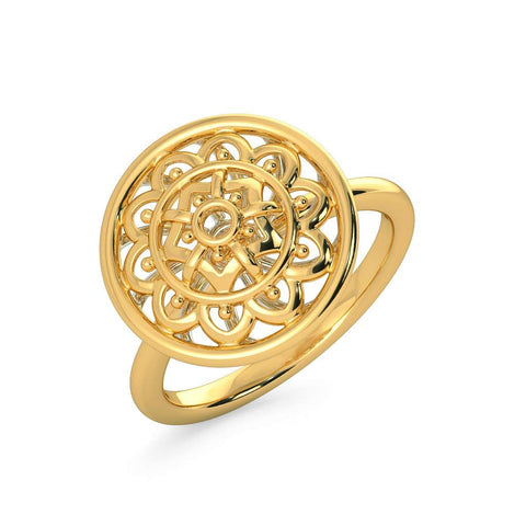atjewels 14k Yellow Gold Over .925 Sterling Silver Flower Ring For Women's MOTHER'S DAY SPECIAL OFFER - atjewels.in