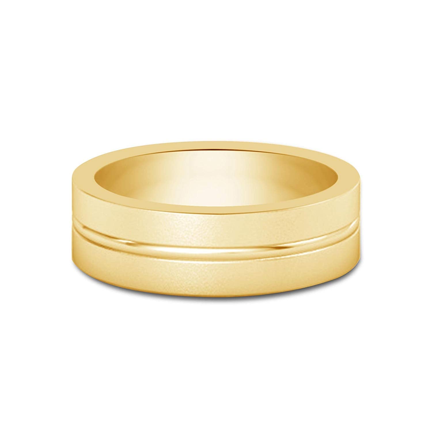 atjewels 18K Yellow Gold Over 925 Sterling Silver Plain Wedding Band Ring For Men's MOTHER'S DAY SPECIAL OFFER - atjewels.in