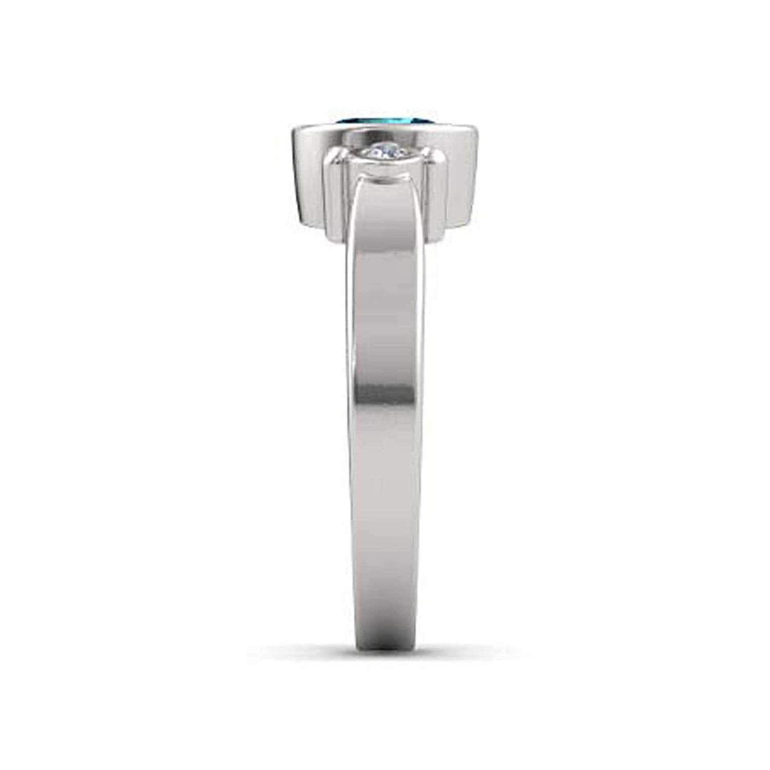 atjewels .925 Sterling Silver Oval Shape Blue Topaz Engagement/Wedding Ring Variation For Women's & Girl's - atjewels.in