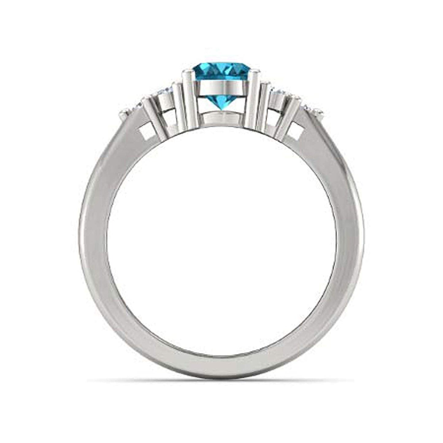 atjewels .925 Sterling Silver Oval Shape Blue Topaz Engagement/Wedding Ring Variation For Women's & Girl's - atjewels.in