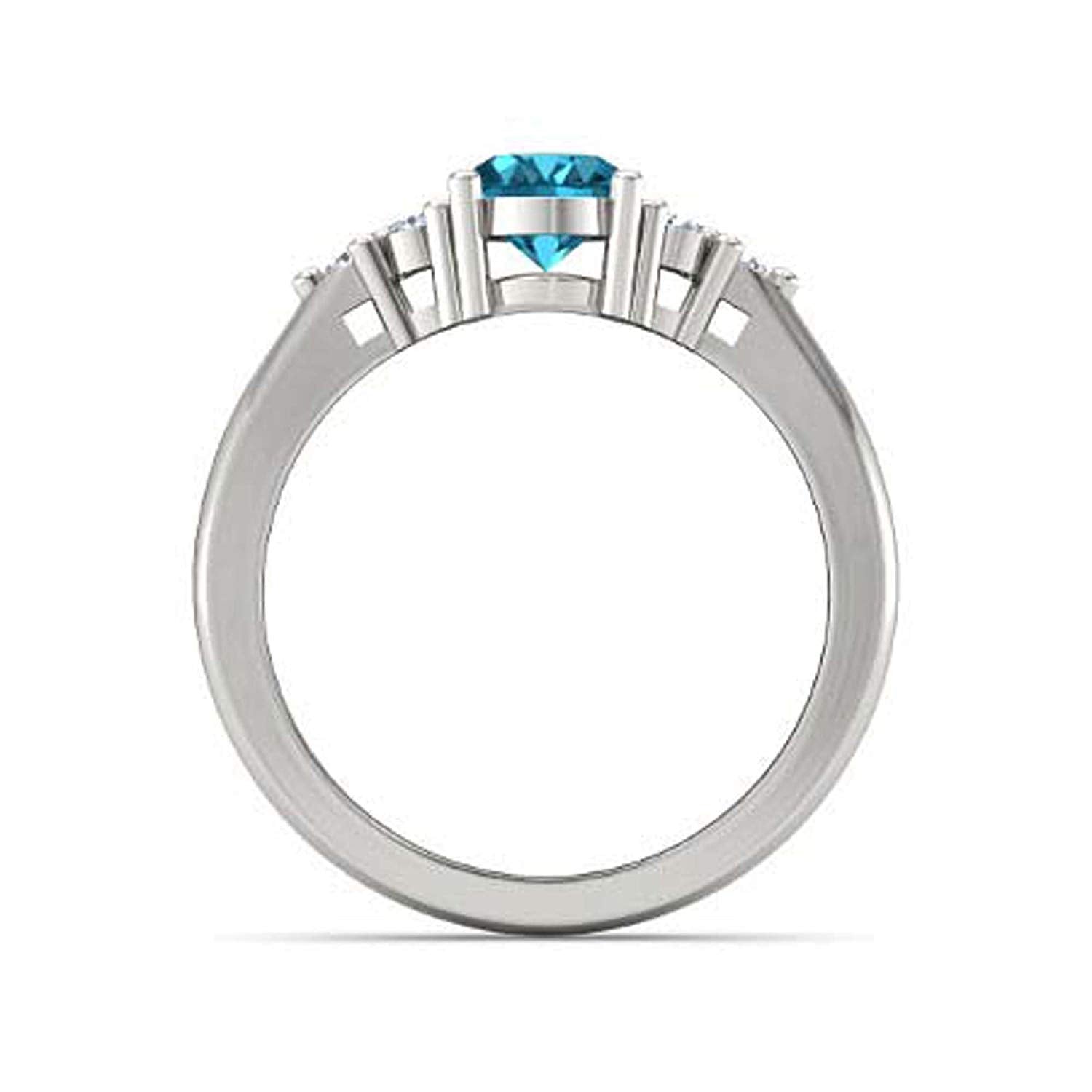 atjewels .925 Sterling Silver Oval Shape Blue Topaz Engagement/Wedding Ring Variation For Women's & Girl's - atjewels.in