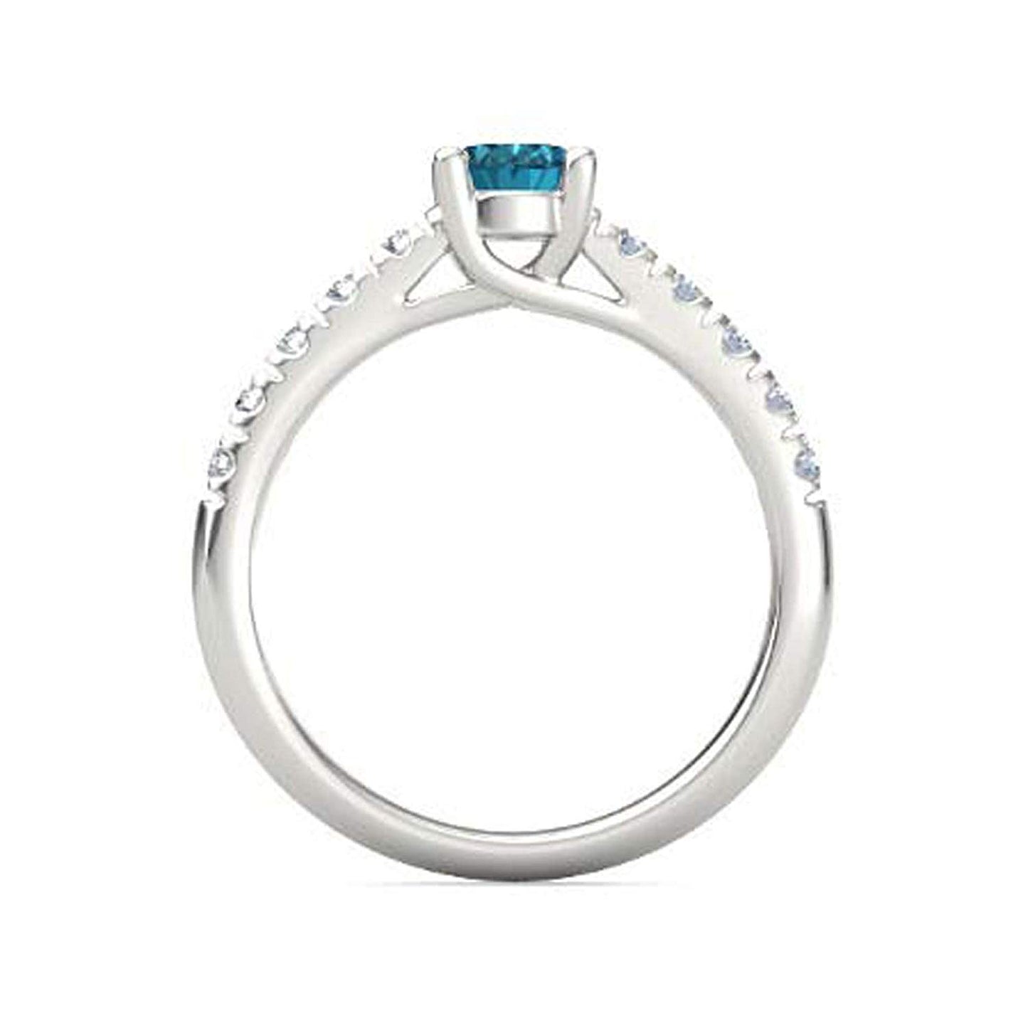 atjewels .925 Sterling Silver Oval Shape Blue Topaz Engagement/Wedding Ring Variation For Women's & Girl's - atjewels.in