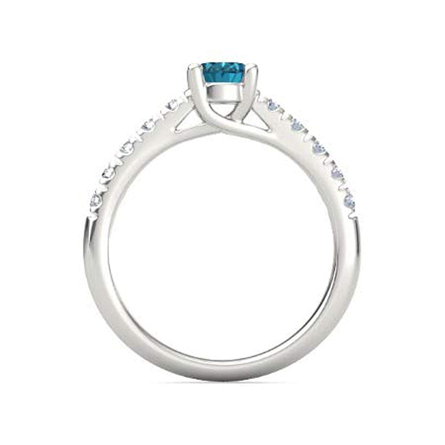 atjewels .925 Sterling Silver Oval Shape Blue Topaz Engagement/Wedding Ring Variation For Women's & Girl's - atjewels.in