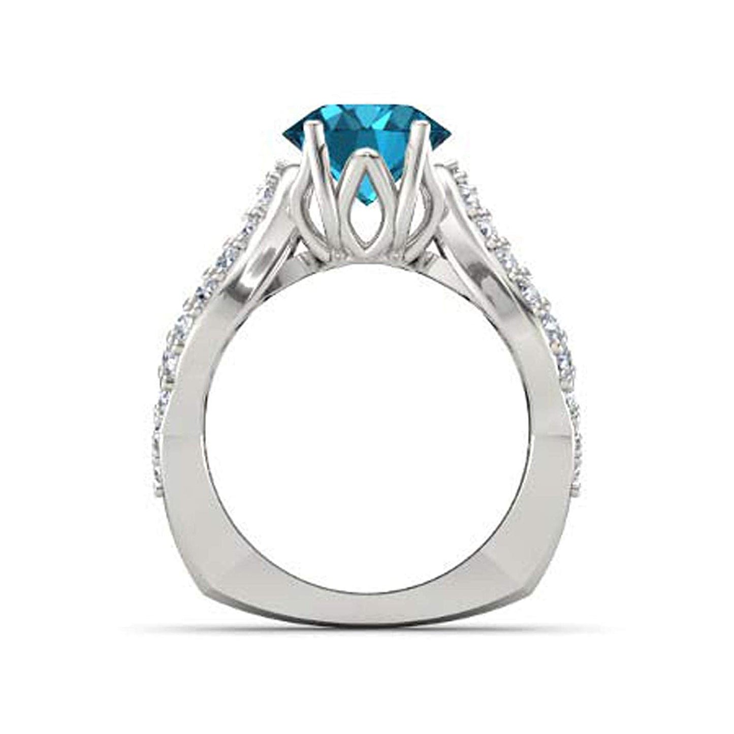 atjewels .925 Sterling Silver Oval Shape Blue Topaz Engagement/Wedding Ring Variation For Women's & Girl's - atjewels.in