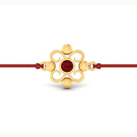 atjewels 14K Yellow Gold Over .925 Sterling Silver Round Cut Red Garnet Fancy Rakhi MOTHER'S DAY SPECIAL OFFER - atjewels.in
