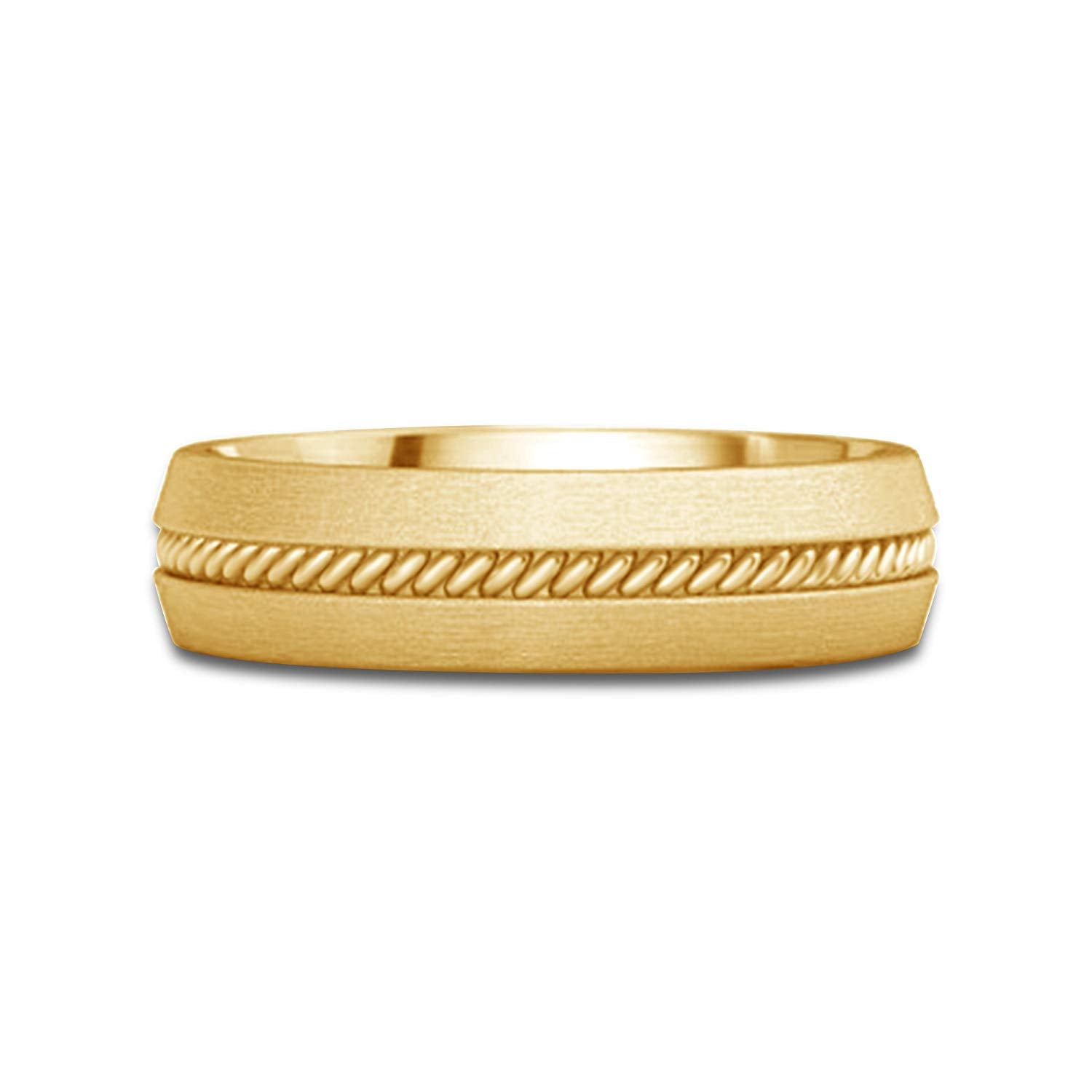 atjewels 18K Yellow Gold Over 925 Sterling Silver Plain Wedding Band Ring For Men's MOTHER'S DAY SPECIAL OFFER - atjewels.in