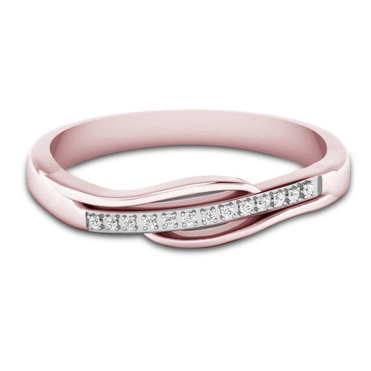 atjewels 14K Rose Gold Over Sterling Round White CZ Anniversary Band Ring Size US 6.5 MOTHER'S DAY SPECIAL OFFER - atjewels.in