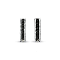 atjewels 14k White Gold Over .925 Silver Round Black and White Cubic Zirconia Stud Earrings MOTHER'S DAY SPECIAL OFFER - atjewels.in